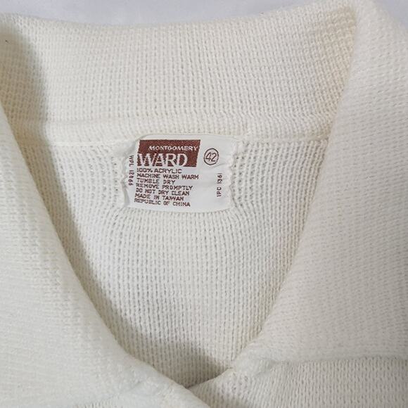 Vintage Cream Montgomery Ward Cardigan Sweater - Picture 4 of 4